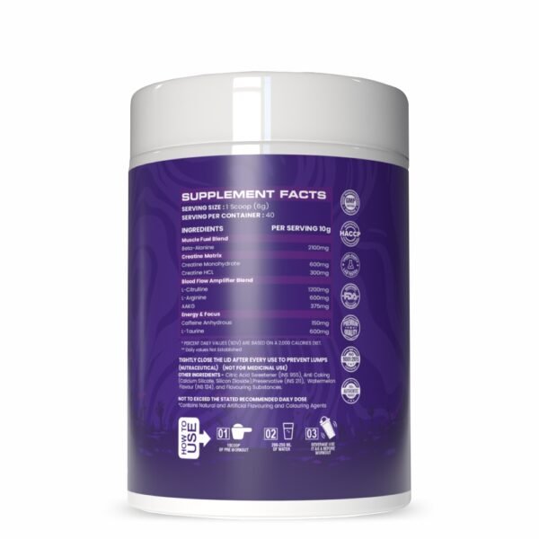 Crazy pre - watermelon- fact Kingzen Nutrition Crazy Trip Pre-Workout